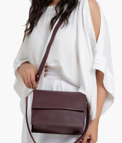 Burgundy mini cross-body bag