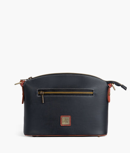 Black and rust dome cross-body bag