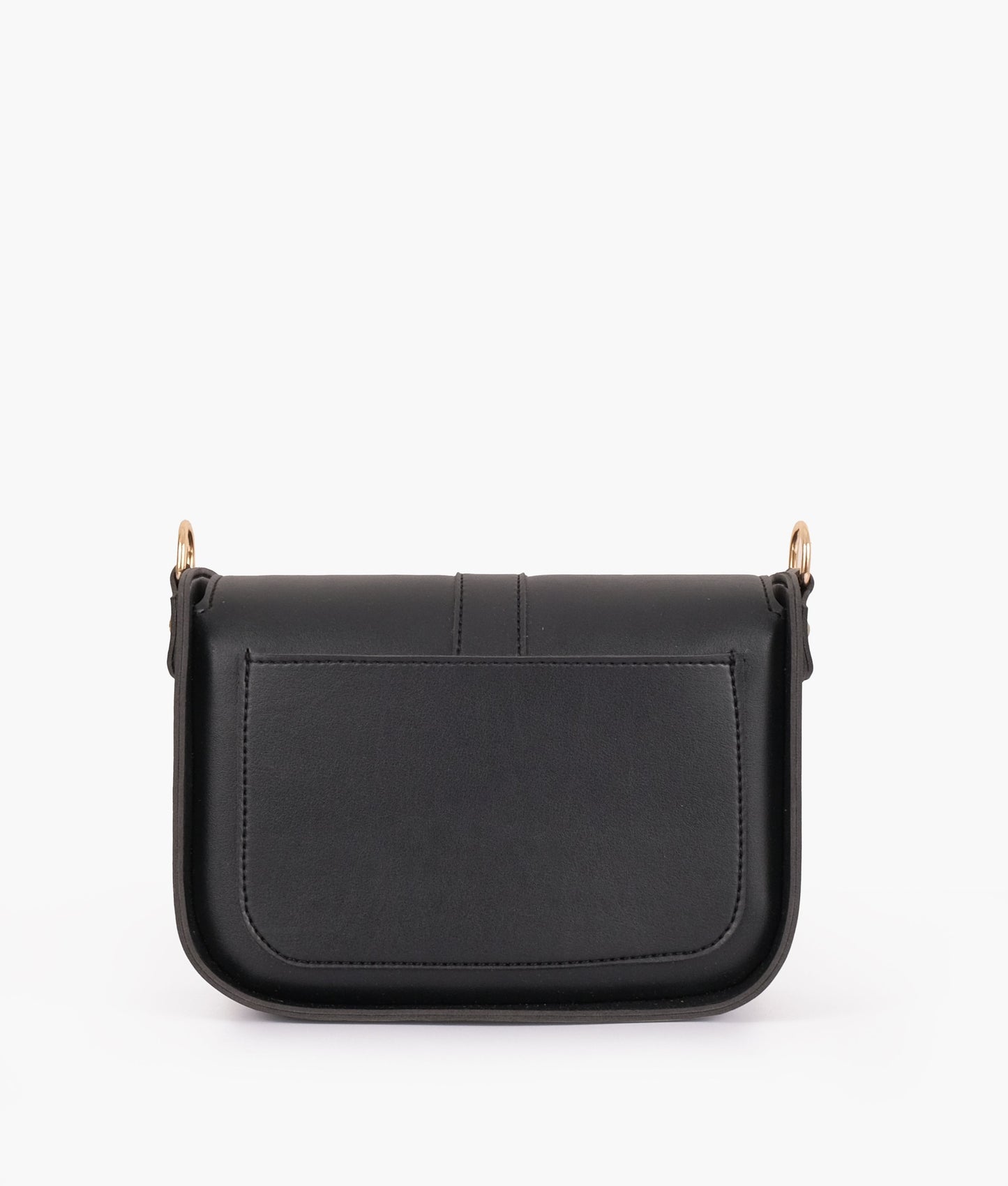 Black saddle buckle bag