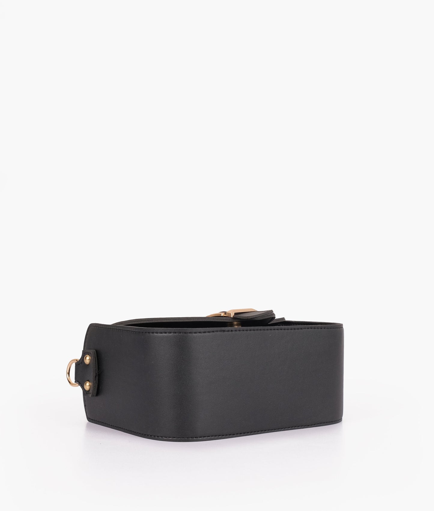 Black saddle buckle bag