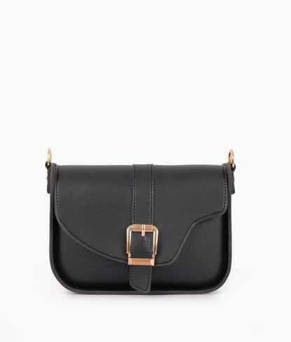 Black saddle buckle bag