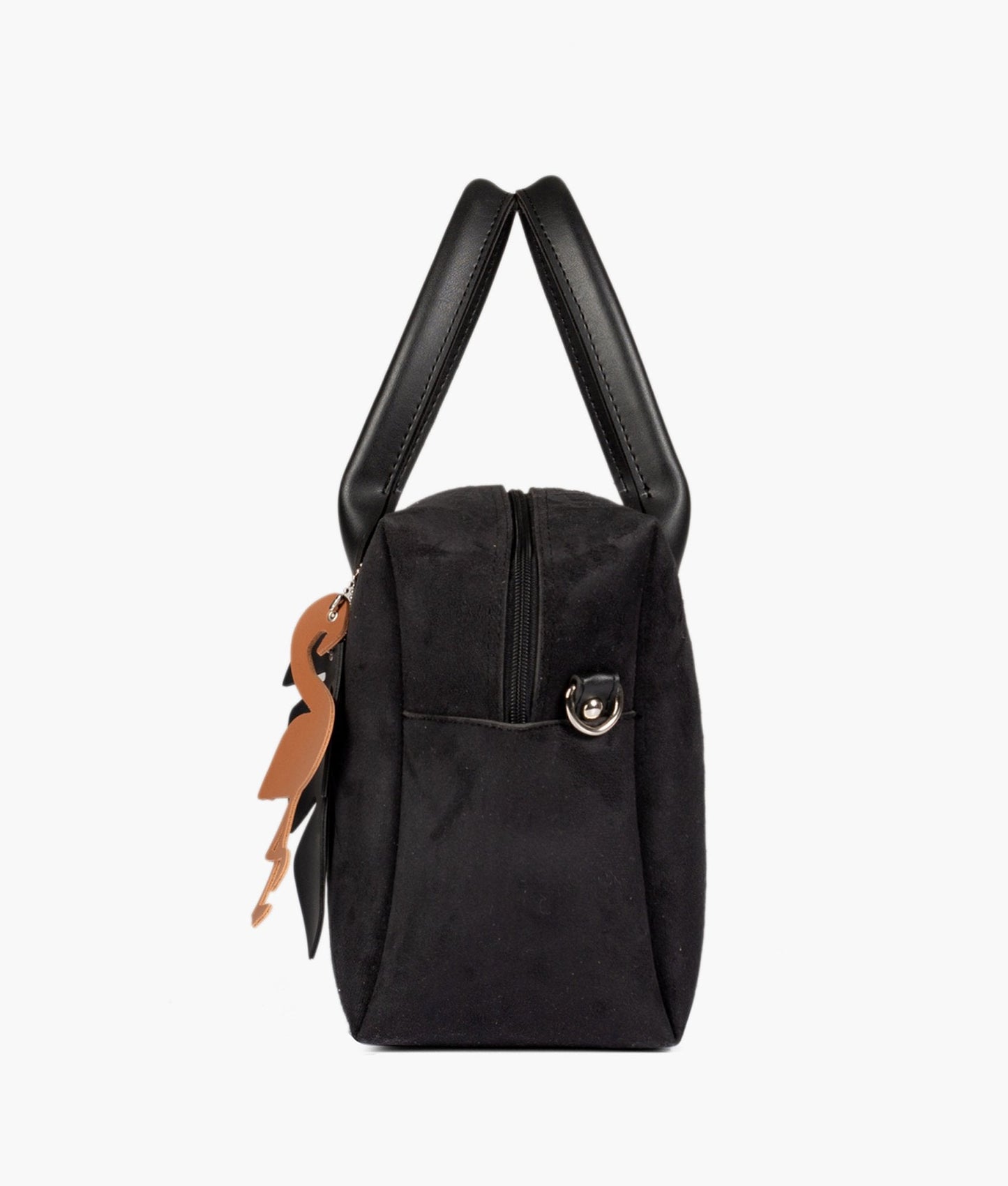 Black suede mini bowling bag