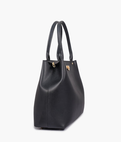 Black zipper tote bag