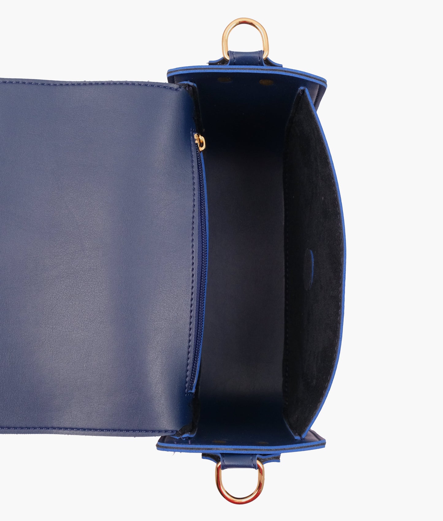 Blue saddle buckle bag