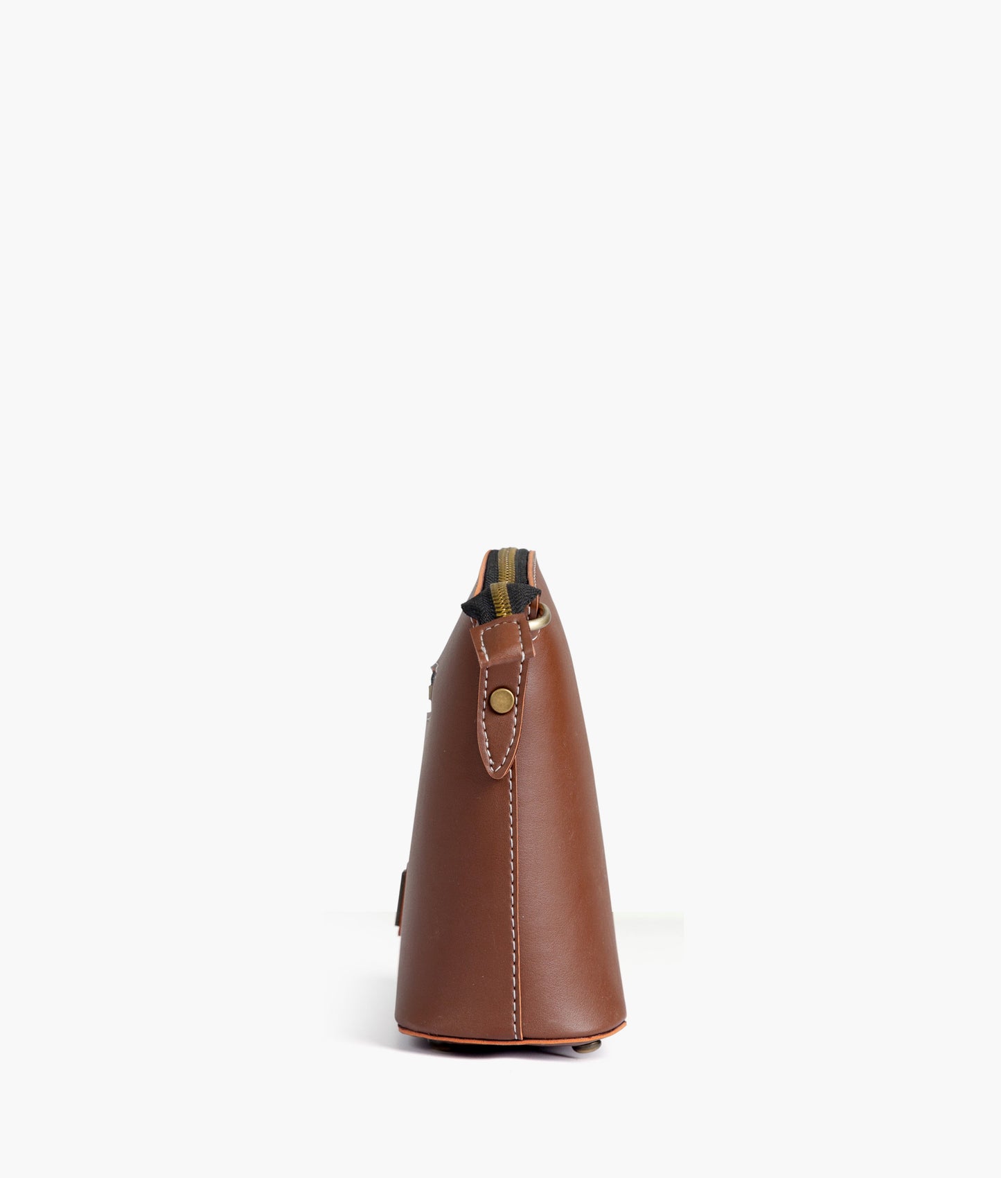 Brown dome cross-body bag