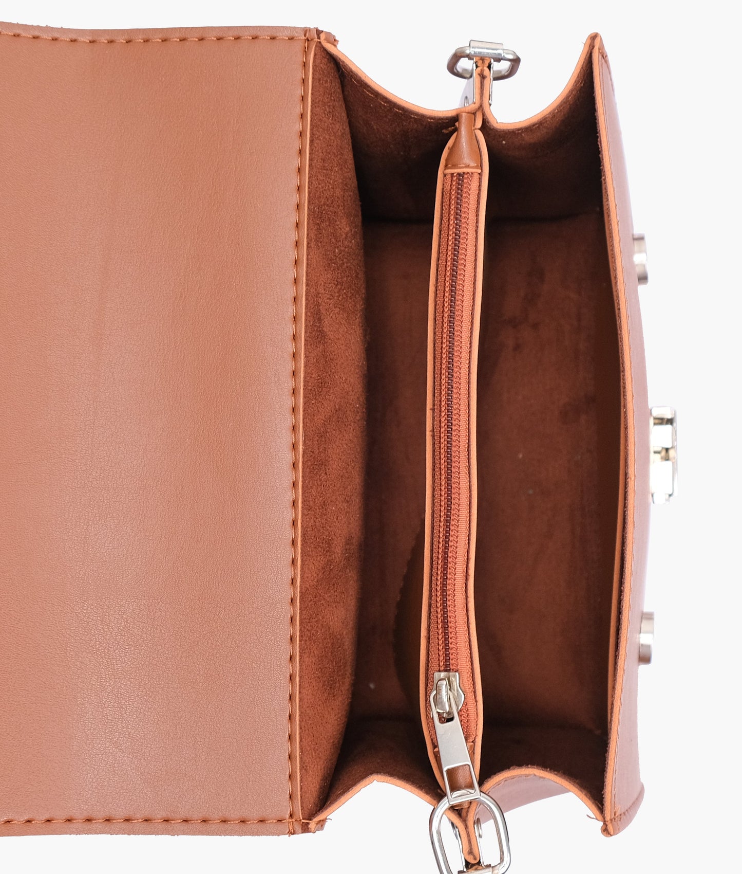 Brown top-handle mini cross-body bag