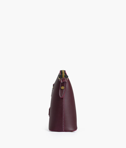 Burgundy dome cross-body bag