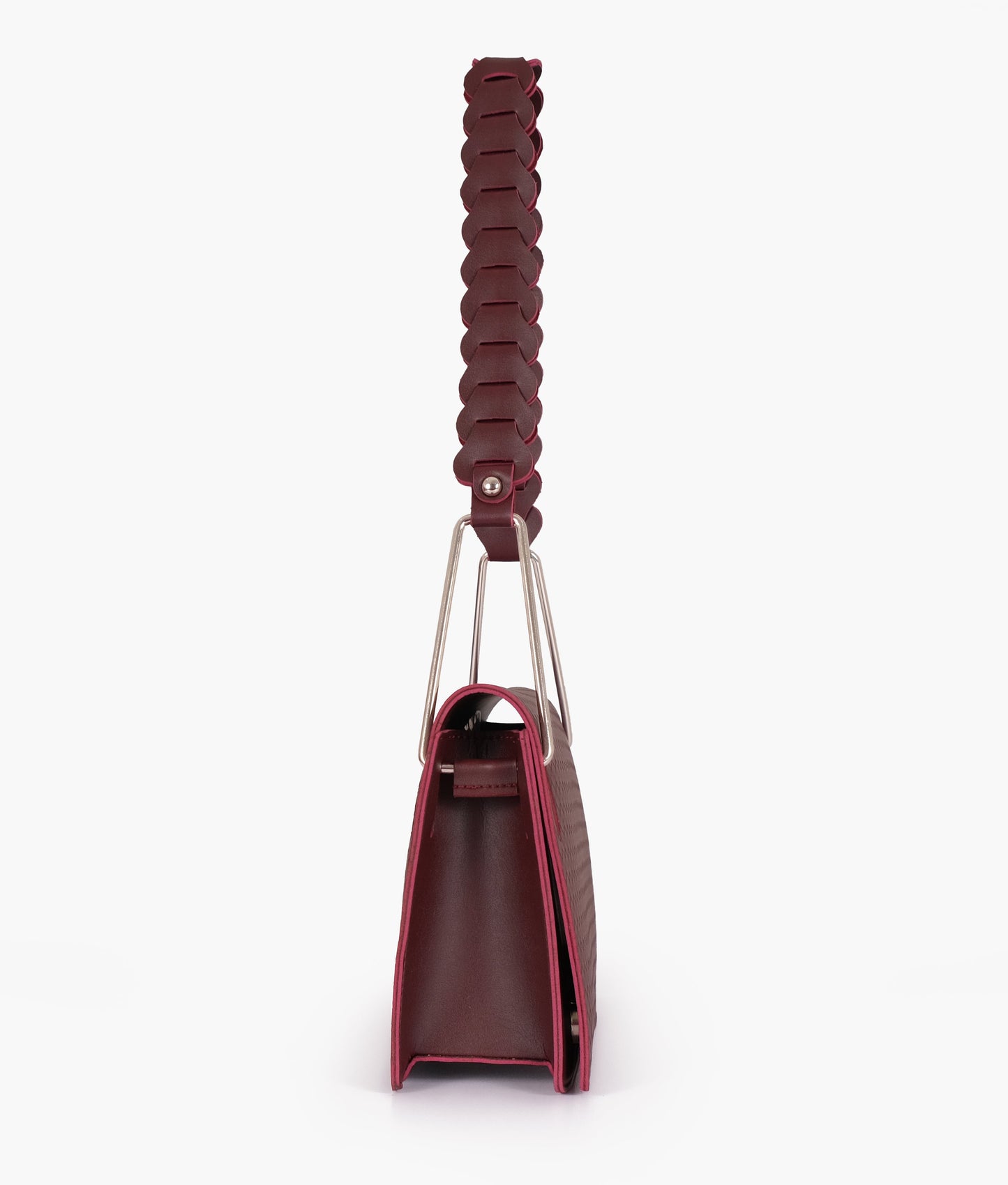 Burgundy loop strap shoulder bag