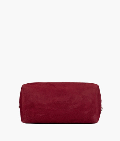 Burgundy suede mini bowling bag