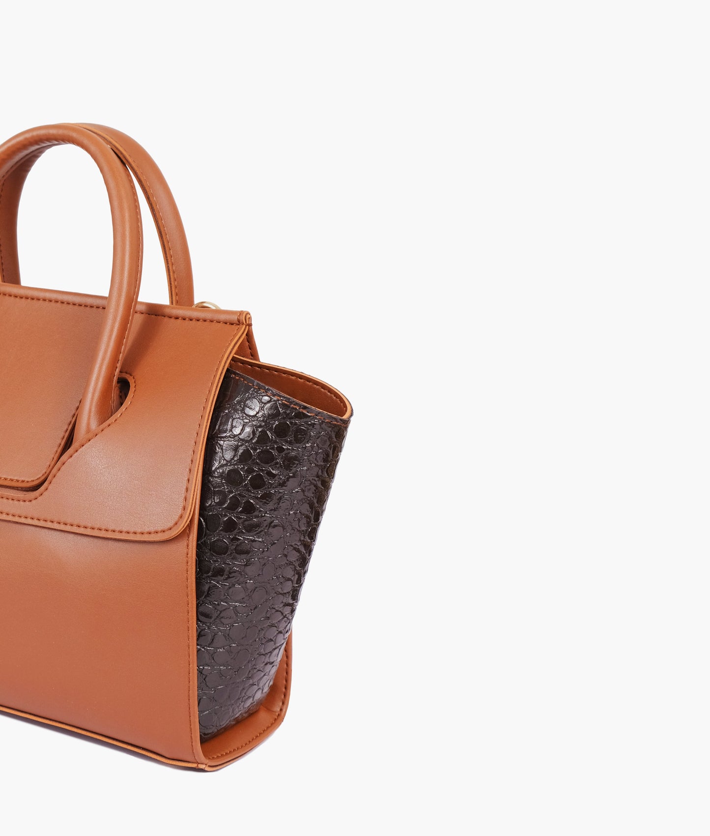 Brown trapeze handbag